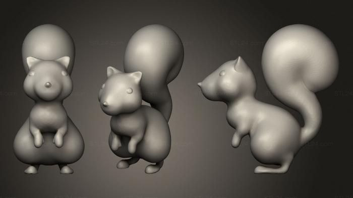 Статуэтки животных (Белка, STKJ_2491) 3D модель для ЧПУ станка